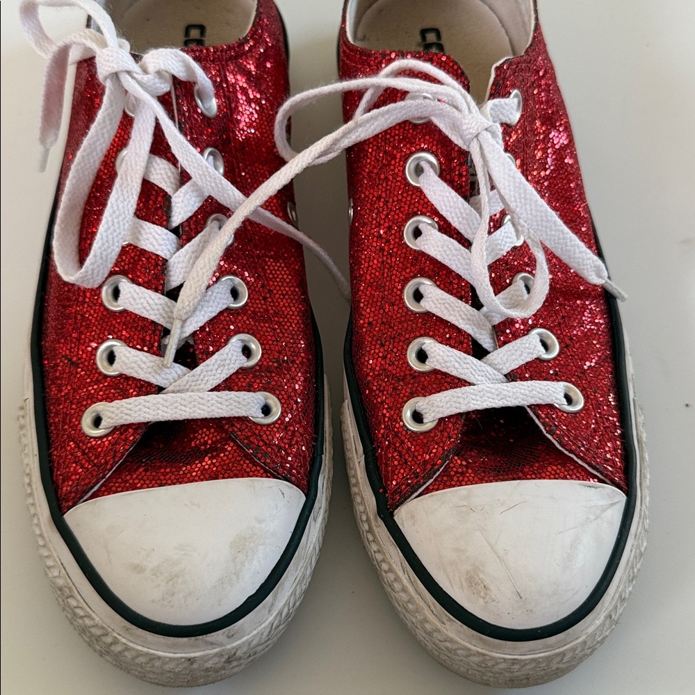 Red sequin Converse All Star Sneakers